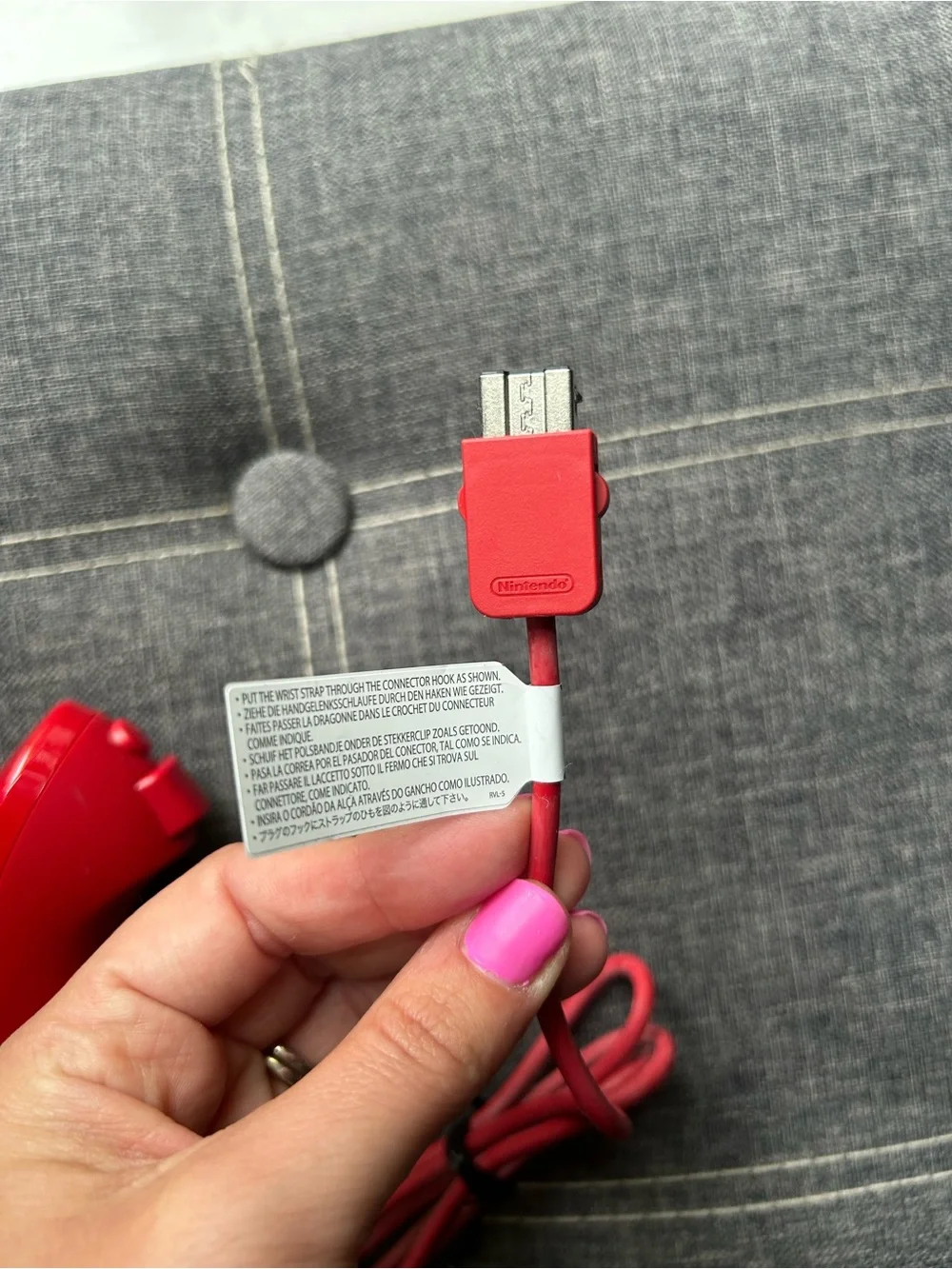 Official Nintendo Wii Red Nunchuk Controller OEM
